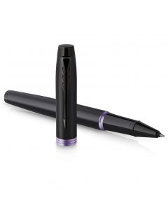 Parker IM Black Amethyst Purple Vibrant Rings Rollerball Pen