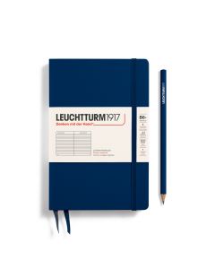 Leuchtturm1917 Slim B6+ Paperback Hardcover Navy Ruled Notebook