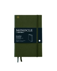 Monocle by Leuchtturm1917 Accordeon Notebook B6+ Hardcover Olive Dotted