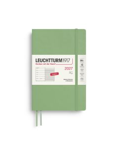 Leuchtturm1917 Diary 2027 Weekly Planner with notes Paperback B6+ Softcover Sage