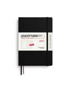 Leuchtturm1917 Diary 2027 Weekly Planner with notes Dotted Medium A5 Black