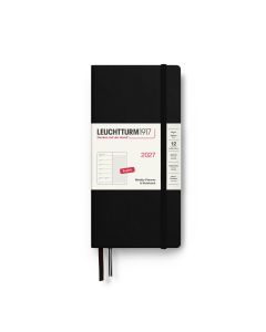 Leuchtturm1917 Diary 2027 Weekly Planner with notes Dotted Wallet Black