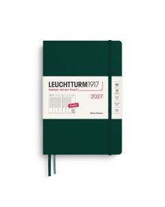 Leuchtturm1917 Diary 2027 Weekly Planner Vertical Medium A5 Forest Green