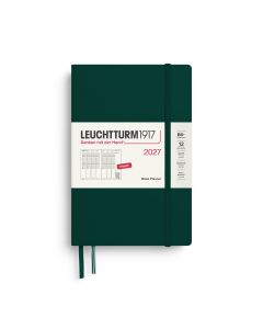 Leuchtturm1917 Diary 2027 Weekly Planner Vertical Paperback B6+ Hardcover Forest Green