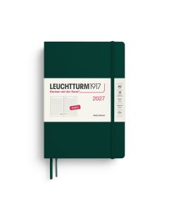 Leuchtturm1917 Diary 2027 Daily Planner Dotted Medium A5 Forest Green