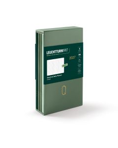 Leuchtturm1917 2027 Quarterly Daily Planner Dotted Pocket A6 Pack of 4 Shades of Green