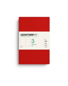 Leuchtturm1917 Jottbook Pur Medium Cherry Plain Pack of 3