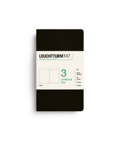 Leuchtturm1917 Jottbook Pur Pocket Black Plain Pack of 3