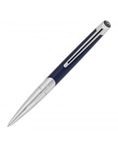 S.T. Dupont D-Initial Blue & Chrome Ballpoint Pen | Penworld