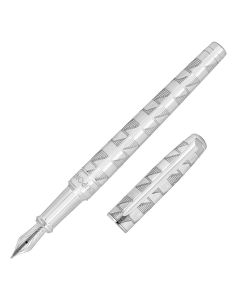S.T. Dupont Line D Eternity Monogram 1872 Palladium Medium Fountain Pen