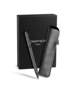 Caran d'Ache Ecridor Black Lines Ballpoint Pen & Leather Case