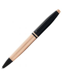 Cross Calais Brushed Rose Gold and Black Lacquer Ballpoint Pen