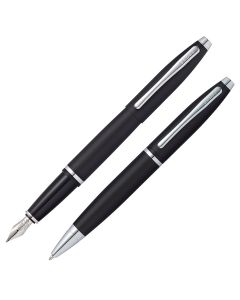 Cross Calais Matte Black Lacquer Ballpoint and Fountain Pen