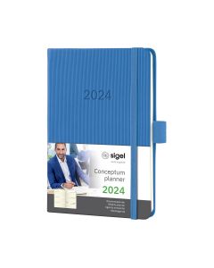 Sigel Conceptum 2024 Weekly Planner A6 Marine Blue Hard Cover