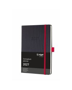 Sigel Conceptum 202 Weekly Planner A5 Black/Red Hard Cover