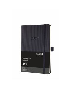 Sigel Conceptum 2027 Weekly Planner Note Area A5 Black Hard Cover