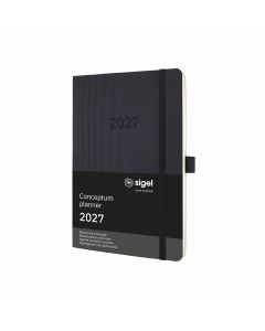 Sigel Conceptum 2027 Weekly Planner Note Area A5 Black Soft Cover