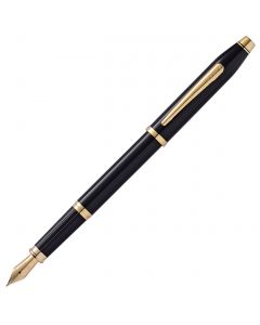 Cross Century II Black Laqcuer with 23 Ct Appointments Fountain pen