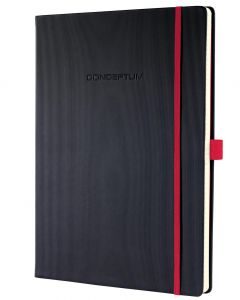 Sigel Conceptum Pure Notebook A4 Black Hard Cover Red Lined