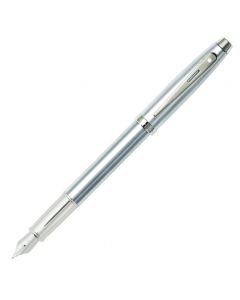 Sheaffer 100 Brushed Chrome with Nickel Plated Fountain Pen