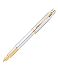 Sheaffer 100 Glossy Chrome with Gold Trims Fountain Pen