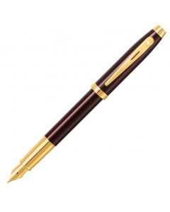 Sheaffer 100 Glossy Coffee Brown with PVD Gold Trim Fountain Pen