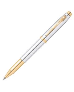 Sheaffer 100 Glossy Chrome with Gold Trims Rollerball Pen