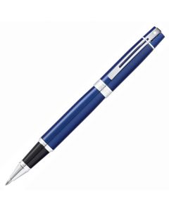 Sheaffer 300 Glossy Blue Chrome Trim Roller