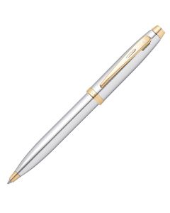 Sheaffer 100 Glossy Chrome with Gold Trims Ballpoint Pen