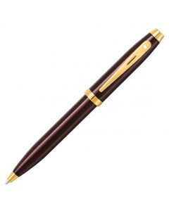 Sheaffer 100 Glossy Coffee Brown with PVD Gold Trims Ballpoint Pen