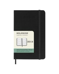 Moleskine Pocket Agenda 18 Months Week Horizontal 2025-2026 Black Hardcover 