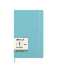 Moleskine Large Diary 18 months Week + Notes 2025-2026 Aquamarine Hard Cover