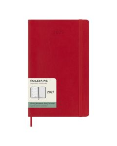 Moleskine Large Diary 2027 Weekly Planner with Notebook Red Soft Cover