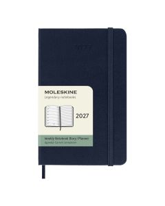 Moleskine Pocket Diary 2027 Weekly Planner with Notebook Sapphire Blue Hard Cover