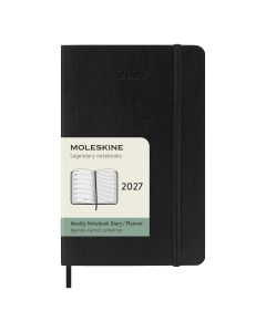 Moleskine Pocket Diary 2027 Weekly Planner with Notebook Black Soft Cover
