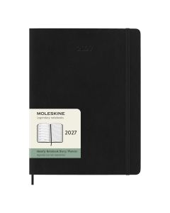 Moleskine XL Diary 2027 Weekly Planner with Notebook Black Soft Cover