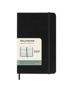 Moleskine Pocket Diary 2027 Weekly Vertical Planner Black Hard Cover