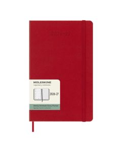 Moleskine Large Diary 18 months Week + Notes 2026-2027 Red Hard Cover
