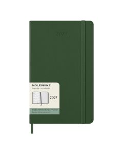 Moleskine Large Diary 2027 Weekly Planner with Notebook Myrtle Green Hard Cover