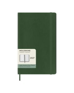 Moleskine Large Diary 2027 Weekly Planner with Notebook Myrtle Green Soft Cover