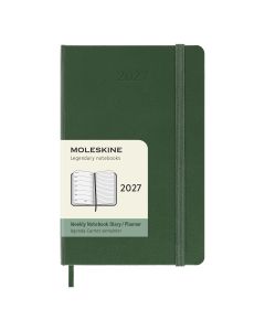 Moleskine Pocket Diary 2027 Weekly Planner with Notebook Myrtle Green Hard Cover