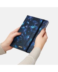 Hugo Boss Elemental A5 Notebook Tie-dye Flower Navy Lined