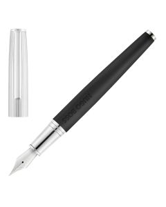 Hugo Boss Illusion Arcade Black & Chrome Fountain Pen