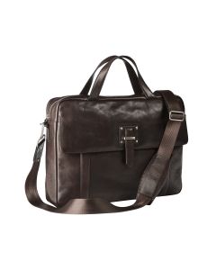 Maverick Brown Leather business bag with laptop sleeve 15'6" 