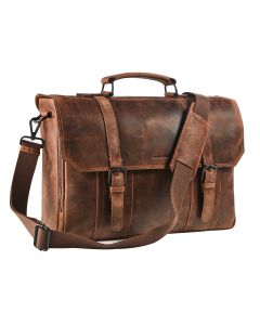 Maverick The Original Leather Briefcase with Laptop Compartment 15.6"