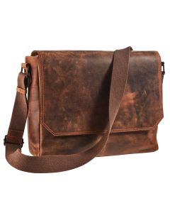 Maverick The Original Leather Messenger Bag with Laptop Compartment 14"