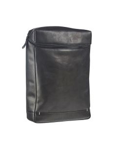 Maverick Urban Classic Black Leather Backpack with laptop sleeve 15'6"