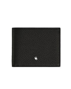 Montblanc Grain Leather Wallet 4 Card Slots with Coin Case Black