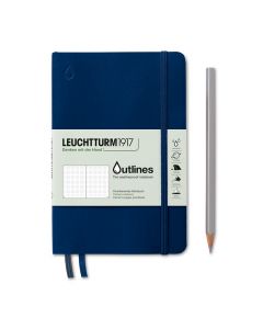 Leuchtturm1917 Flexcover Outlines Waterproof B6+ Signal Navy Notebook
