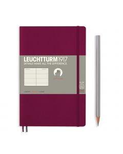 Leuchtturm1917 Slim B6+ Softcover Port Red Ruled Notebook